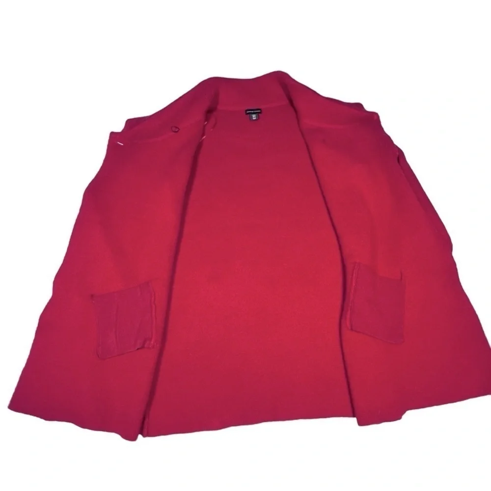 ADRIENNE VITTANINI Red Open Front Shawl Neckline Cardigan Sweater Jacket Size XL